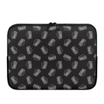 Black Doodle Sandwich Pattern Print Laptop Sleeve