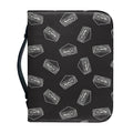 Black Doodle Sandwich Pattern Print Leather Bible Cover