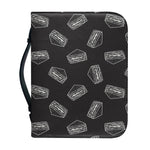 Black Doodle Sandwich Pattern Print Leather Bible Cover