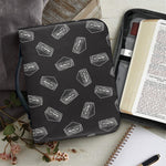 Black Doodle Sandwich Pattern Print Leather Bible Cover