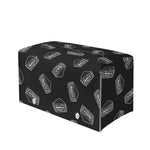 Black Doodle Sandwich Pattern Print Leather Tissue Box Cover