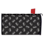 Black Doodle Sandwich Pattern Print Mailbox Cover