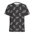 Black Doodle Sandwich Pattern Print Men's Athletic T-Shirt