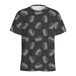 Black Doodle Sandwich Pattern Print Men's Sports T-Shirt