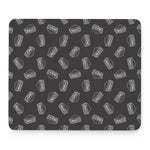 Black Doodle Sandwich Pattern Print Mouse Pad
