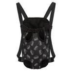 Black Doodle Sandwich Pattern Print Pet Carrier Backpack