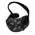 Black Doodle Sandwich Pattern Print Pet Sling Carrier