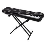 Black Doodle Sandwich Pattern Print Piano Keyboard Cover