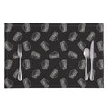 Black Doodle Sandwich Pattern Print Placemat
