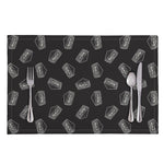 Black Doodle Sandwich Pattern Print Placemat