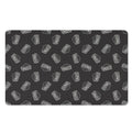 Black Doodle Sandwich Pattern Print Polyester Doormat