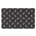 Black Doodle Sandwich Pattern Print Polyester Doormat