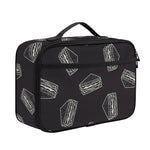 Black Doodle Sandwich Pattern Print Portable Lunch Bag