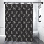 Black Doodle Sandwich Pattern Print Premium Shower Curtain
