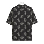 Black Doodle Sandwich Pattern Print Rayon Hawaiian Shirt