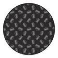 Black Doodle Sandwich Pattern Print Round Floor Mat