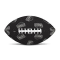 Black Doodle Sandwich Pattern Print Rugby Ball