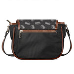 Black Doodle Sandwich Pattern Print Saddle Bag