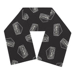 Black Doodle Sandwich Pattern Print Scarf
