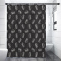 Black Doodle Sandwich Pattern Print Shower Curtain