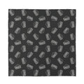 Black Doodle Sandwich Pattern Print Silk Bandana