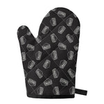 Black Doodle Sandwich Pattern Print Single Oven Mitt