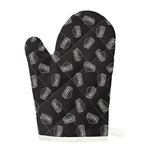 Black Doodle Sandwich Pattern Print Single Oven Mitt