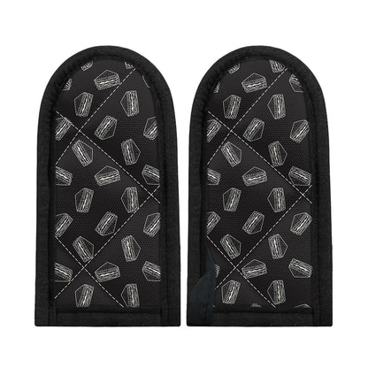 Black Doodle Sandwich Pattern Print Skillet Handle Cover