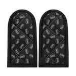 Black Doodle Sandwich Pattern Print Skillet Handle Cover