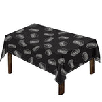 Black Doodle Sandwich Pattern Print Tablecloth