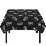 Black Doodle Sandwich Pattern Print Tablecloth