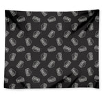 Black Doodle Sandwich Pattern Print Tapestry