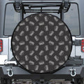 Black Doodle Sandwich Pattern Print Tire Cover