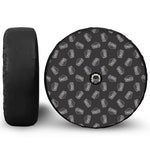 Black Doodle Sandwich Pattern Print Tire Cover With Camera Hole