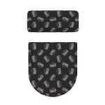 Black Doodle Sandwich Pattern Print Toilet Lid And Tank Cover Set