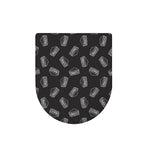 Black Doodle Sandwich Pattern Print Toilet Lid Cover