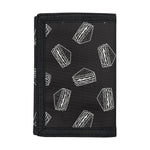 Black Doodle Sandwich Pattern Print Trifold Wallet