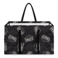 Black Doodle Sandwich Pattern Print Utility Tote Bag