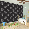 Black Doodle Sandwich Pattern Print Wall Sticker