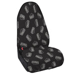 Black Doodle Sandwich Pattern Print Waterproof Car Seat Cover