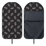 Black Doodle Sandwich Pattern Print Waterproof Car Seat Cover