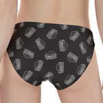Black Doodle Sandwich Pattern Print Women's Panties