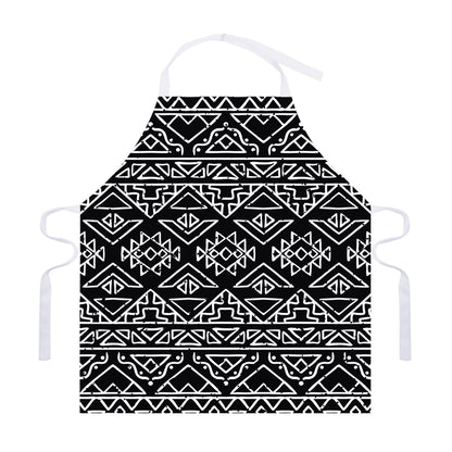 Black Ethnic Aztec Pattern Print Adjustable Apron