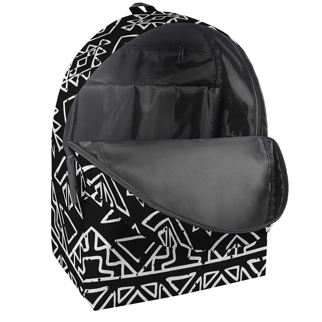Black Ethnic Aztec Pattern Print Backpack