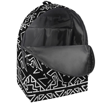 Black Ethnic Aztec Pattern Print Backpack
