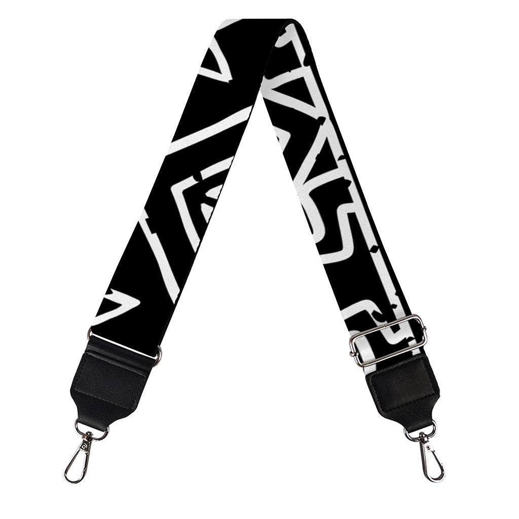 Black Ethnic Aztec Pattern Print Bag Strap
