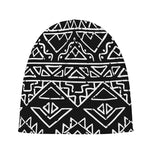 Black Ethnic Aztec Pattern Print Beanie
