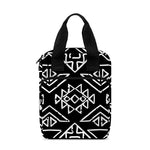 Black Ethnic Aztec Pattern Print Bible Tote Bag