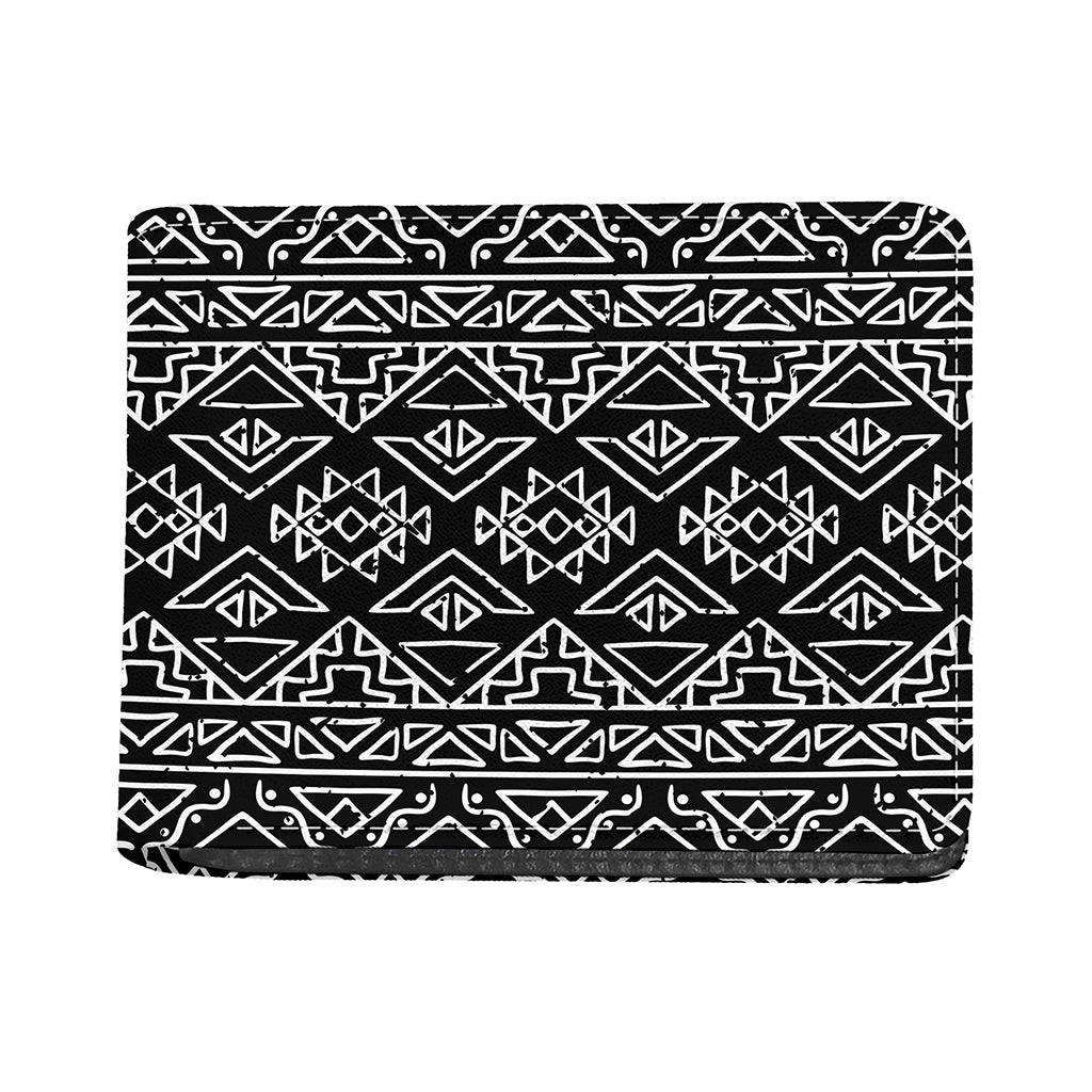 Black Ethnic Aztec Pattern Print Bifold Wallet
