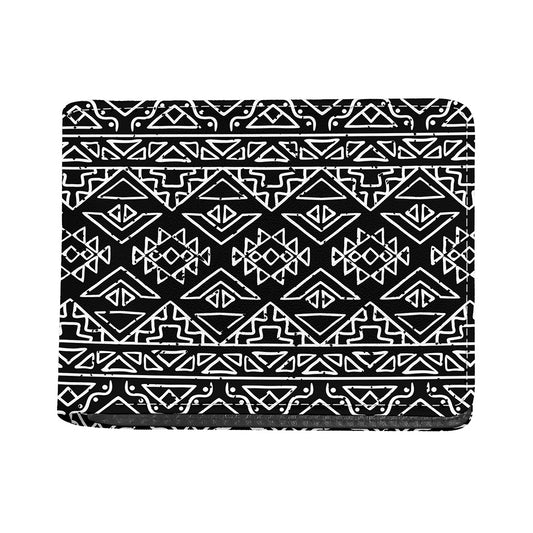 Black Ethnic Aztec Pattern Print Bifold Wallet